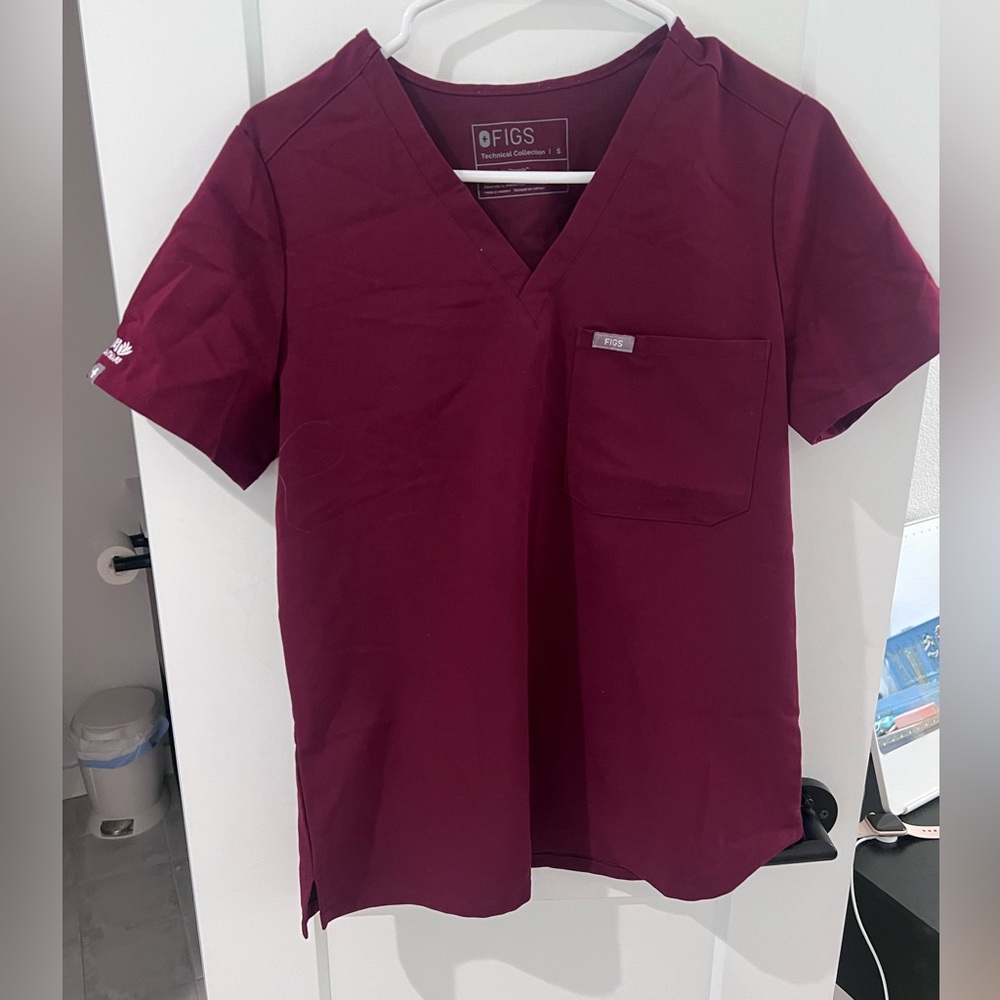 FIGS Maroon Scrub Top